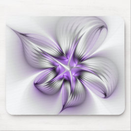 Flora Elegante Modernes Abstraktes Violett Fraktal Mousepad