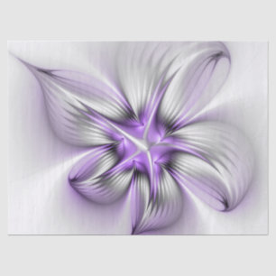 Flora Elegante Modernes Abstraktes Violett Fraktal Seidenpapier