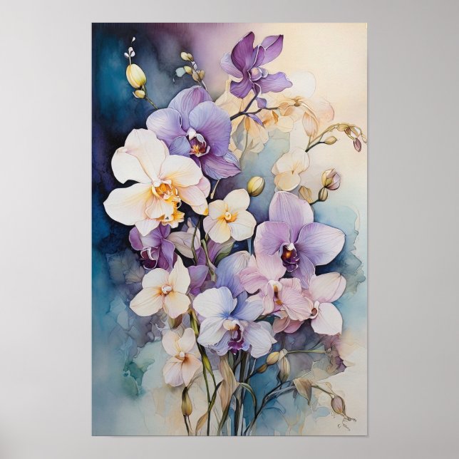 Flora Elegante - Orchid Blume Poster (Vorne)