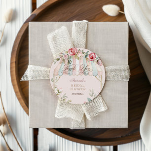 Flora Elegantes Brautparty Wasserfarben Runder Aufkleber