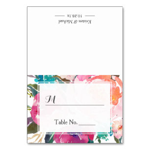 Flora-Escort Hochzeitsplatz für Wasserfarben Tischnummer