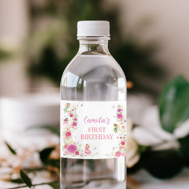 Flora Fairy erste Geburtstagswasser Flasche Etiket Wasserflaschenetikett