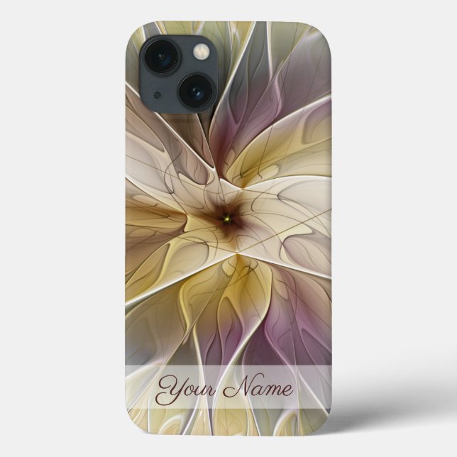 Flora Fantasy Gold Eggplant Fraktal Art Name Case-Mate iPhone Hülle (Rückseite)