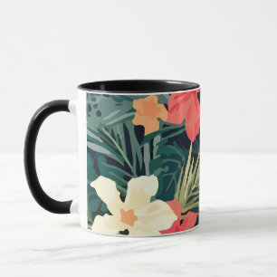 Flora farbiges hawaiianisches Muster Tasse
