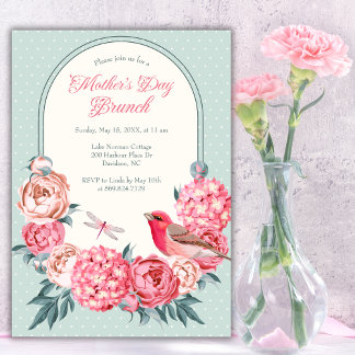 Flora-floraler Brunch der Mama's Day Brunch Einladung