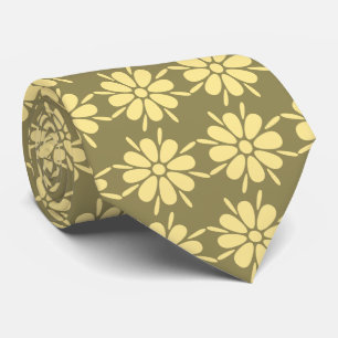 Flora Foulard Blume Khaki & Yellow zweiseitig Krawatte