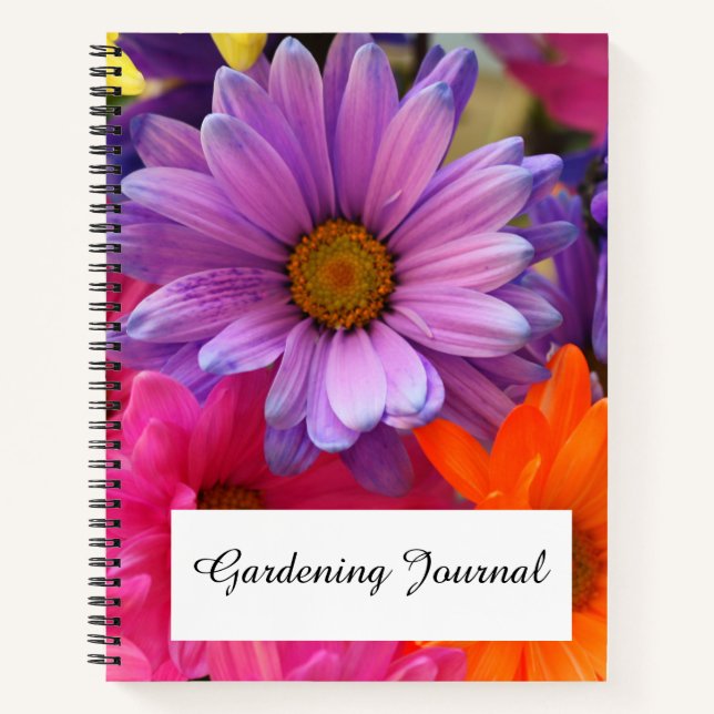 Flora Garden Summer Daisy Spiral Notebook Notizbuch (Vorderseite)