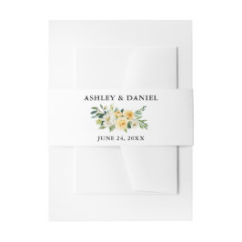 Flora-Gelbe Wasserfarbe Hochzeitsfeier Einladungsbanderole