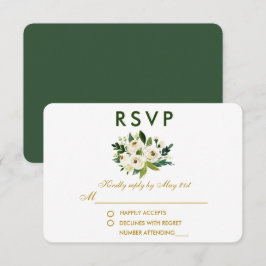 Flora-grüne Hochzeit RSVP GBG Karte
