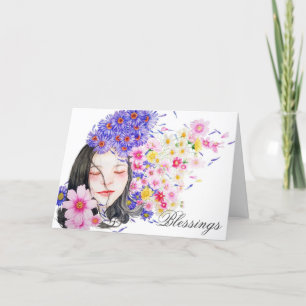 Flora Happy Flowers Pagan Wiccan Ostara Beltane Feiertagskarte