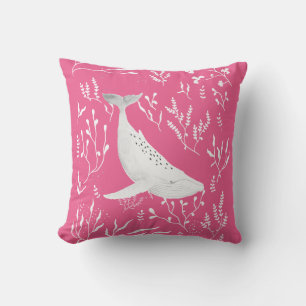 Flora-Humpback Whale Pink Kissen