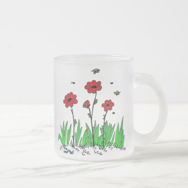 Flora in der Gras-mattierten Tasse (Rechts)