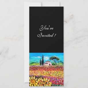 FLORA IN DER TUSKANA / Felder, Mohn und Sonnenblum Einladung