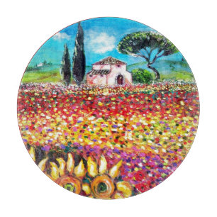 FLORA IN DER TUSKANIE/ Felder, Pfeffer und Sonnenb Schneidebrett