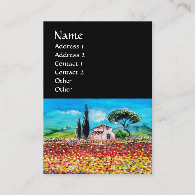 FLORA IN DER TUSKANIE/ Felder, Pfeffer und Sonnenb Visitenkarte (Vorderseite)