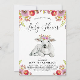 Flora Lamb Babydusche Einladung