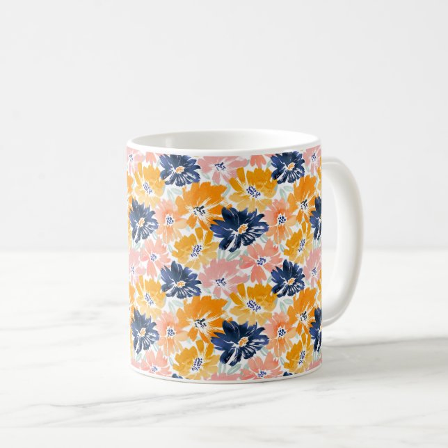 Flora-Muster für die hintere Farbe Kaffeetasse (VorderseiteRechts)