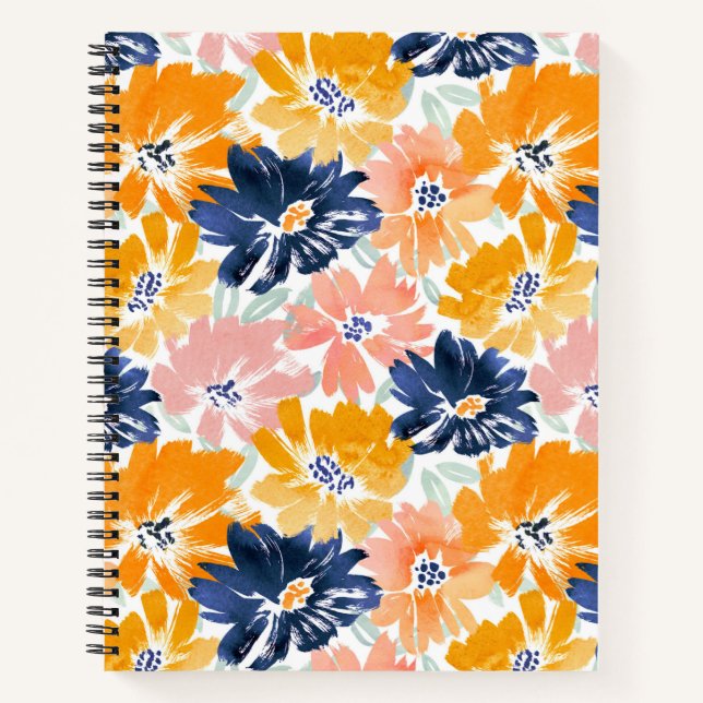 Flora-Muster für die hintere Farbe Notizbuch (Vorderseite)