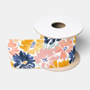 Flora-Muster für die hintere Farbe Satinband