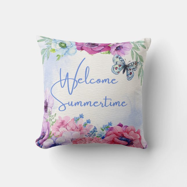 Flora Natur Willkommen Sommerzeit Kissen (Vorderseite)