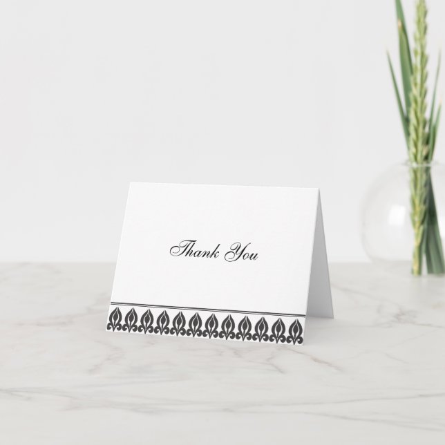 Flora Notecard-Black/White Dankeskarte (Vorderseite)