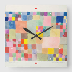 Flora on sand , Paul Klee Quadratische Wanduhr