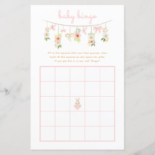 Flora Rabbit Ballerina Babydusche Bingo Spiel