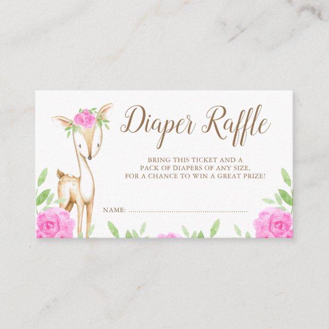 Flora-Rosa-Flora-Hirschentaucher-Raffel-Ticket Begleitkarte (Vorderseite)