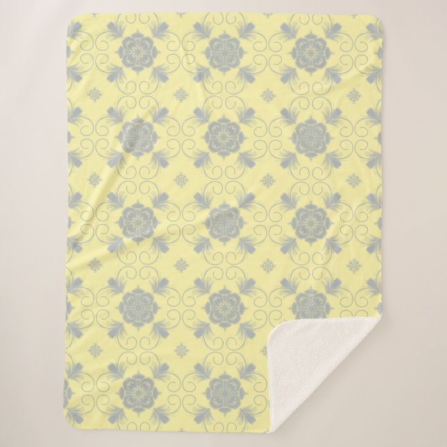 Flora Royale Blumen-Kunstdecke Sherpadecke (Vorderseite)