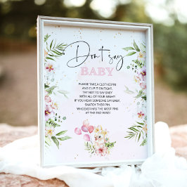 Flora-Safari-Tiere Kein Baby-Duschspiel Poster