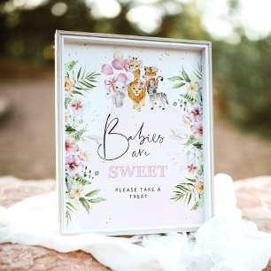 Flora-Safari-Tiere Kinder sind süßes Poster