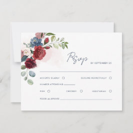 Flora-Script-Hochzeit für Wasserfarben RSVP Karte