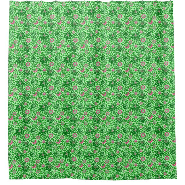 Flora, Smaragd und Limone grün Duschvorhang (Vorderseite)