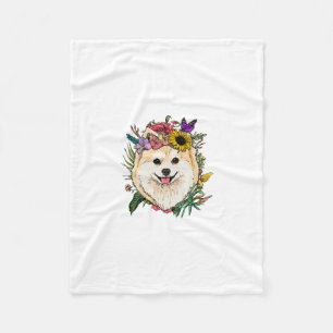 Flora Spitz Hundespinne Natur Hundeliebhaber Fleecedecke