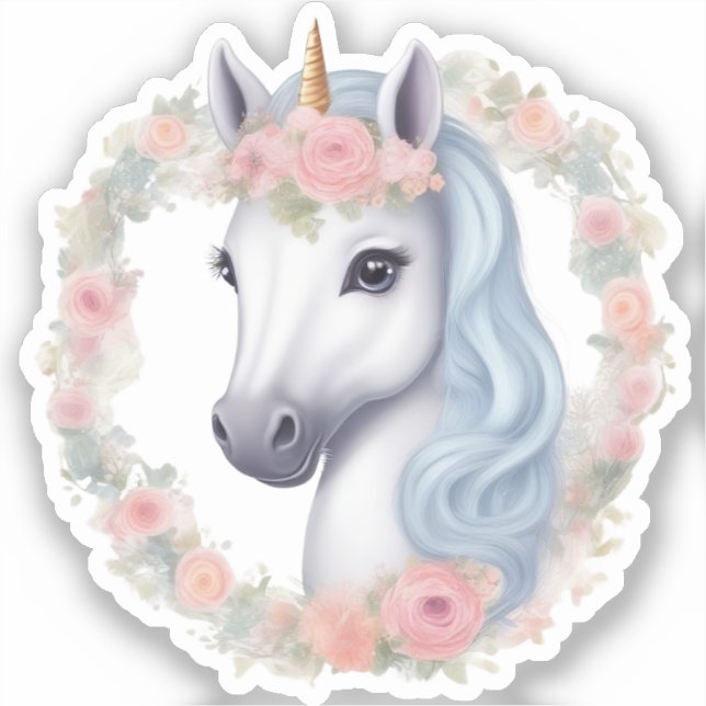 Flora the Unicorn: Vinyl Sticker (Vorderseite)