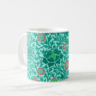 Flora, Türkis, Aqua und Coral Kaffeetasse