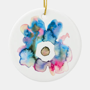 Flora und abstrakte Aquarell Keramik Ornament