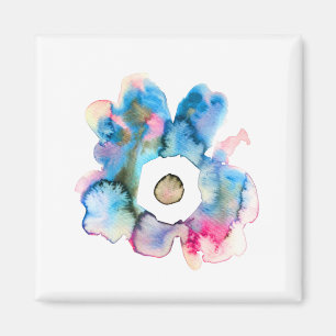 Flora und abstrakte Aquarell Magnet