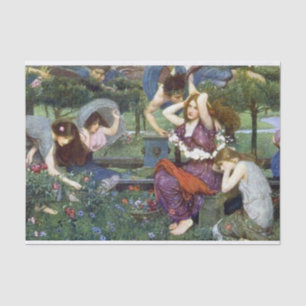 Flora und die Zephyrs von John William Waterhouse Seidenpapier