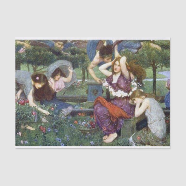 Flora und die Zephyrs von John William Waterhouse Seidenpapier (Vorderseite)