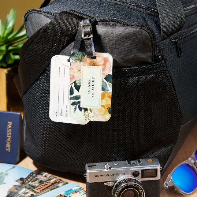 Flora und Fauna Botanisches Personalisiertes Gepäckanhänger (Vorderseite & Rückseite)