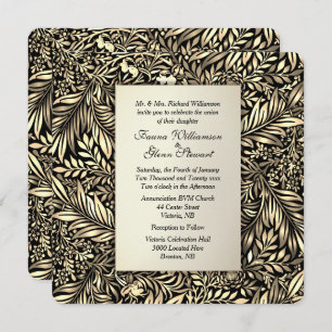 Flora und Fauna Goldene Hochzeit Einladung