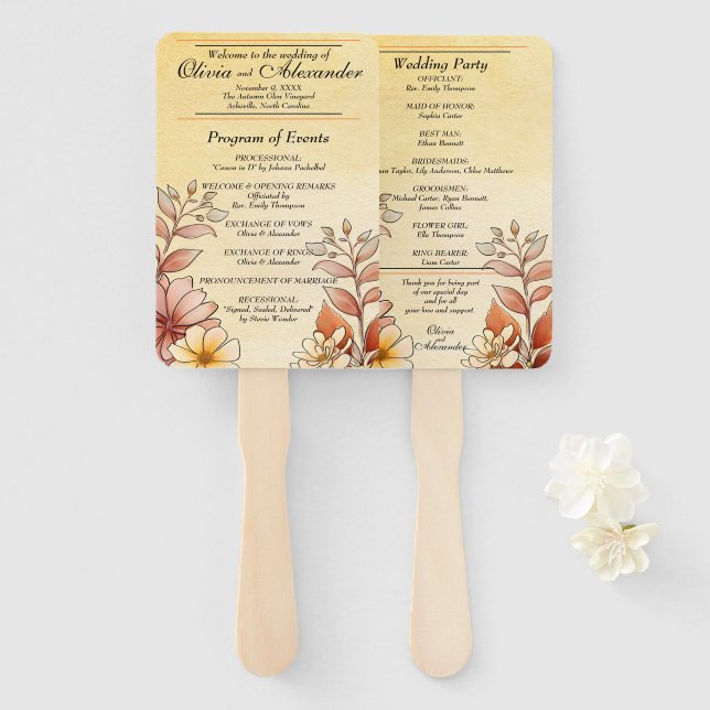 Flora und Fauna Herbstfarbe Terrakotta auf der Erd Fächer (Vorne und Hinten)