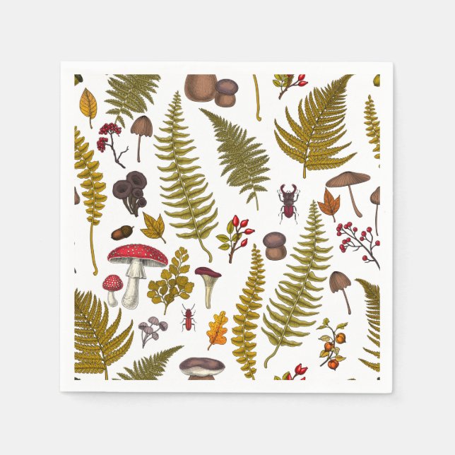 Flora und Fauna im Waldgebiet 2 Serviette (Vorderseite)