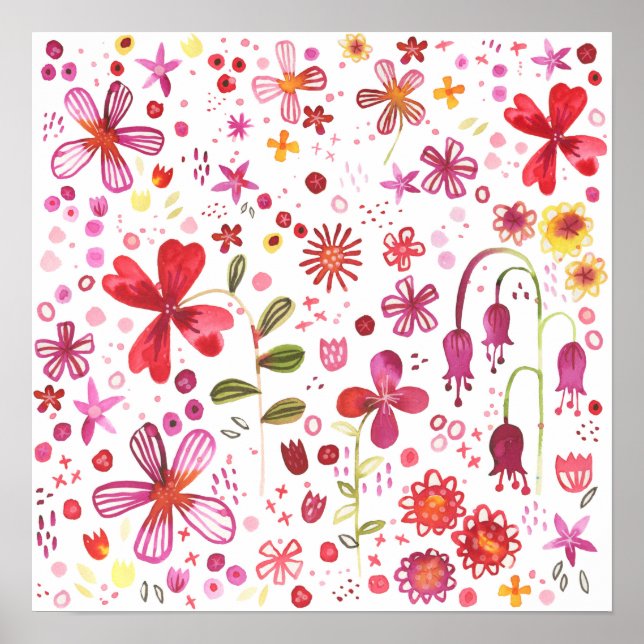 Flora und Fauna Modernes Design Poster (Vorne)