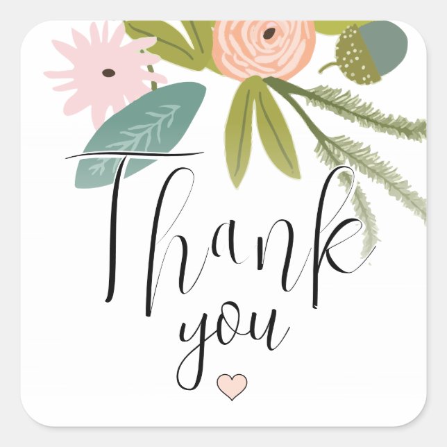 Flora und Fauna Quadratischer Aufkleber (Vorderseite)