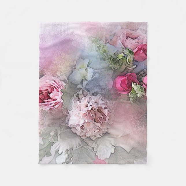 Flora und Fauna Rose Blume Moderne Trenino Fleecedecke (Vorderseite)