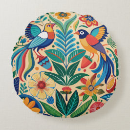 Flora und Fauna Rundes Kissen
