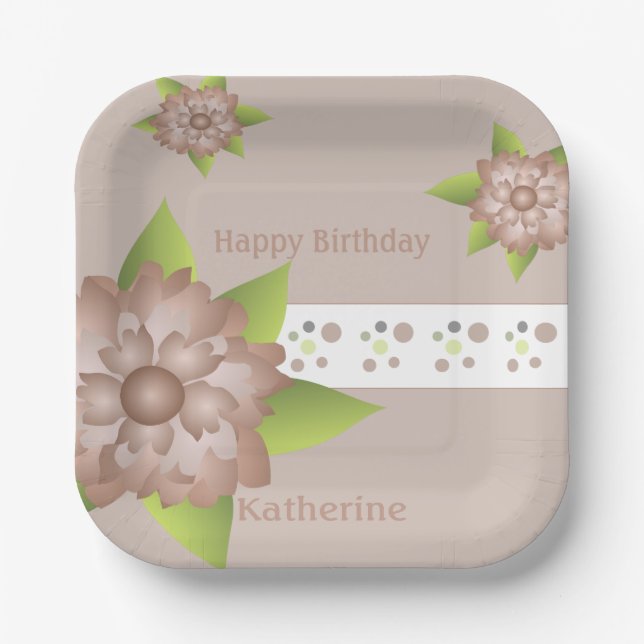 Flora und Polka Dot Pappteller (Vorderseite)