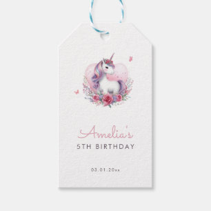 Flora-Unicorone Wasserfarbe Magische Geburtstagspa Geschenkanhänger